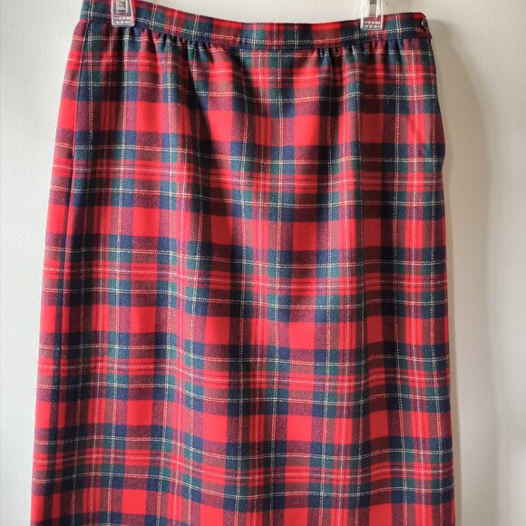 'Pendleton' Royal Stewart Tartan/Plaid Lined Wool skirt w pockets Size 14 NWOT - Picture 1 of 14
